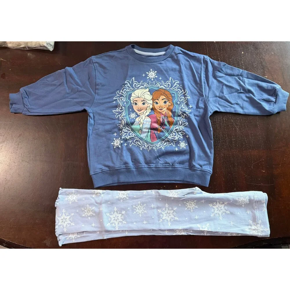 Disney Frozen Toddler Girls Elsa and Anna Graphic Crewneck Sweatshirt and Flare